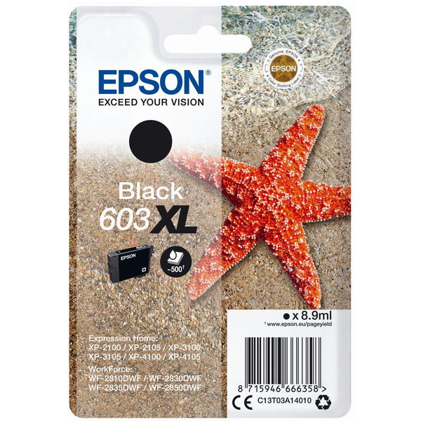 Original Epson Tinte 603XL BK / C13T03A14010 schwarz für C13T03A14010